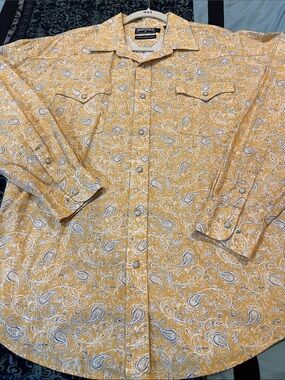 Panhandle Slim Yellow Paisley Western Button-Down Shirt